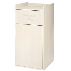 Alpine Industries Wood Commercial Tray Top Waste Enclosure Trash Receptacles, 40 Gallons, White, Pack Of 2 Receptacles