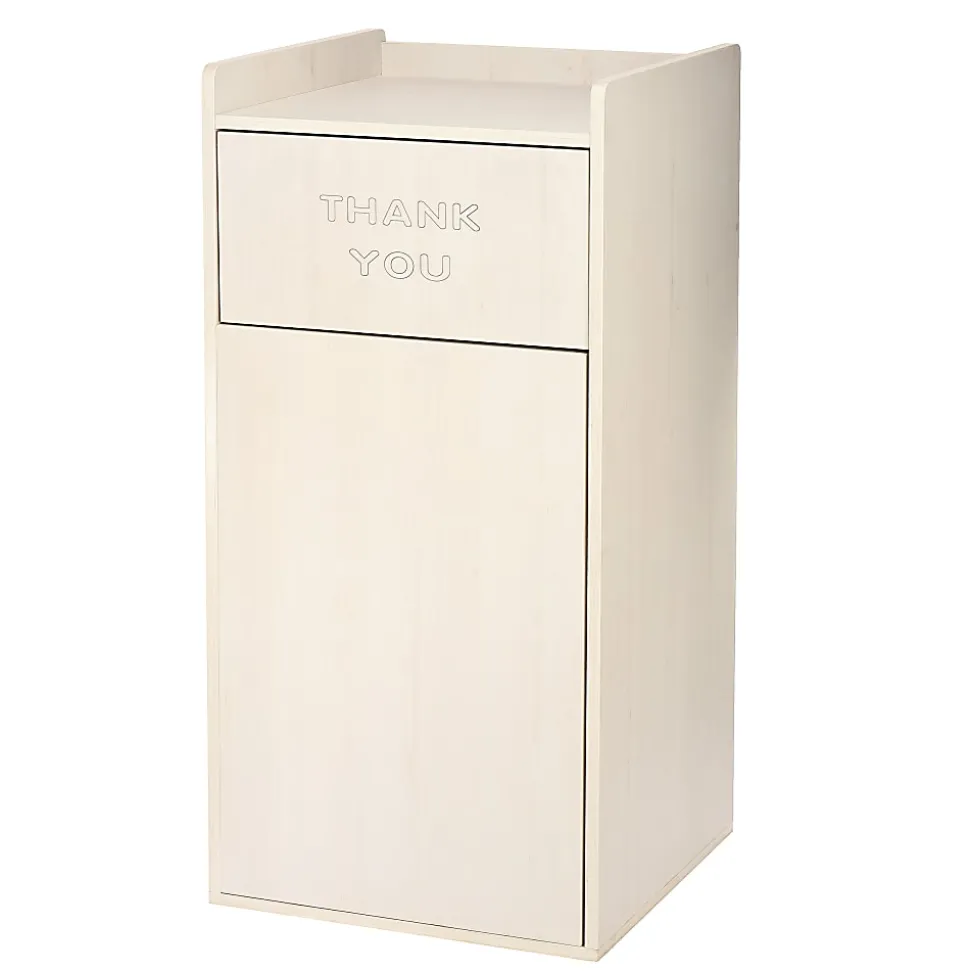 Alpine Industries Wood Commercial Tray Top Waste Enclosure Trash Receptacles, 40 Gallons, White, Pack Of 2 Receptacles