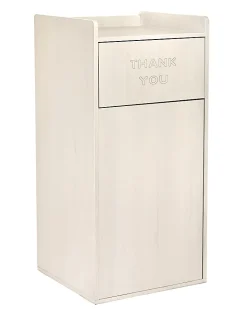 Alpine Industries Wood Commercial Tray Top Waste Enclosure Trash Receptacles, 40 Gallons, White, Pack Of 2 Receptacles