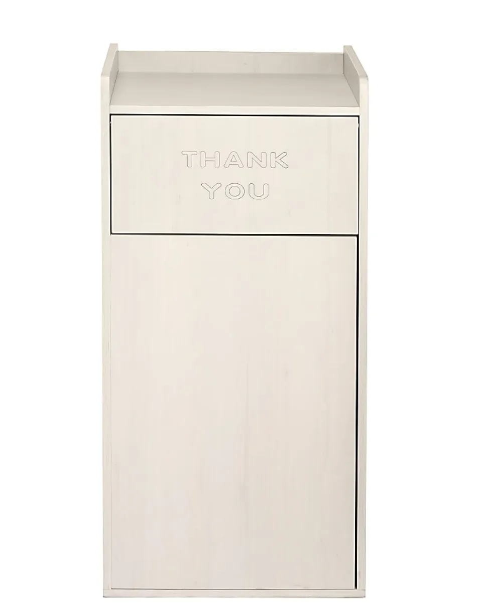 Alpine Industries Wood Commercial Tray Top Waste Enclosure Trash Receptacles, 40 Gallons, White, Pack Of 2 Receptacles