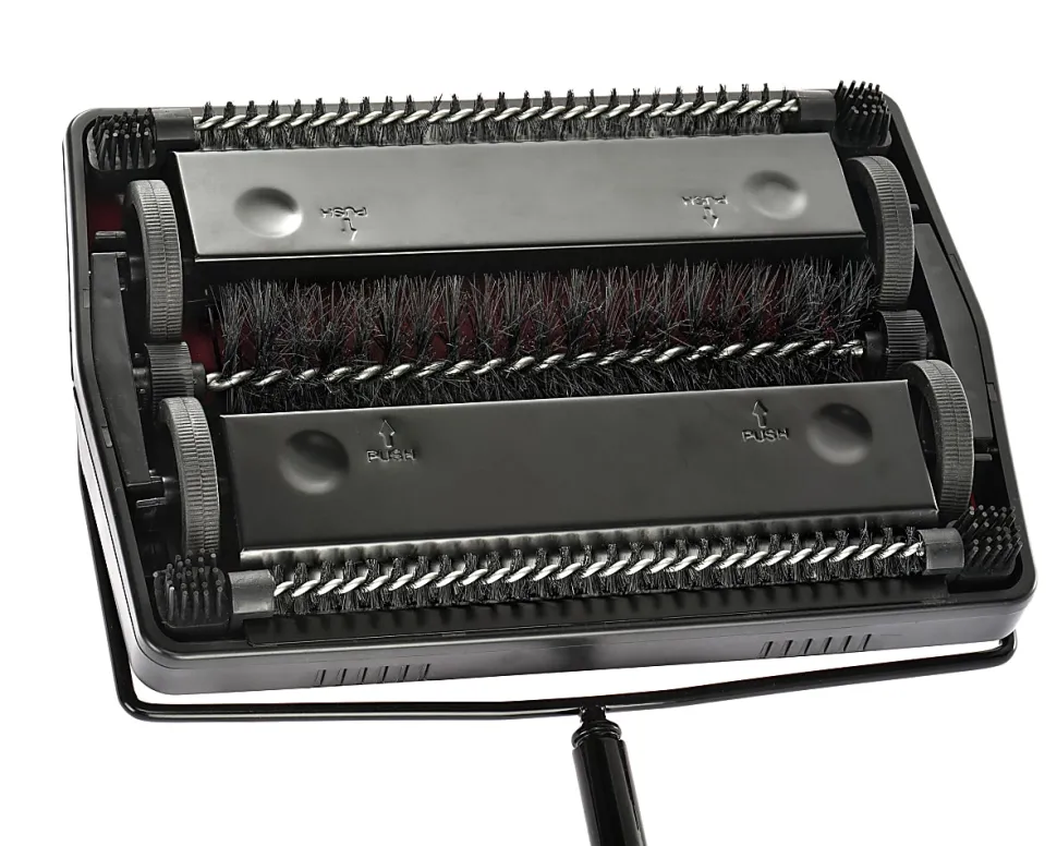 Alpine Manual Triple Brush Floor And Carpet Sweepers, Red, Pack Of 2 Sweepers