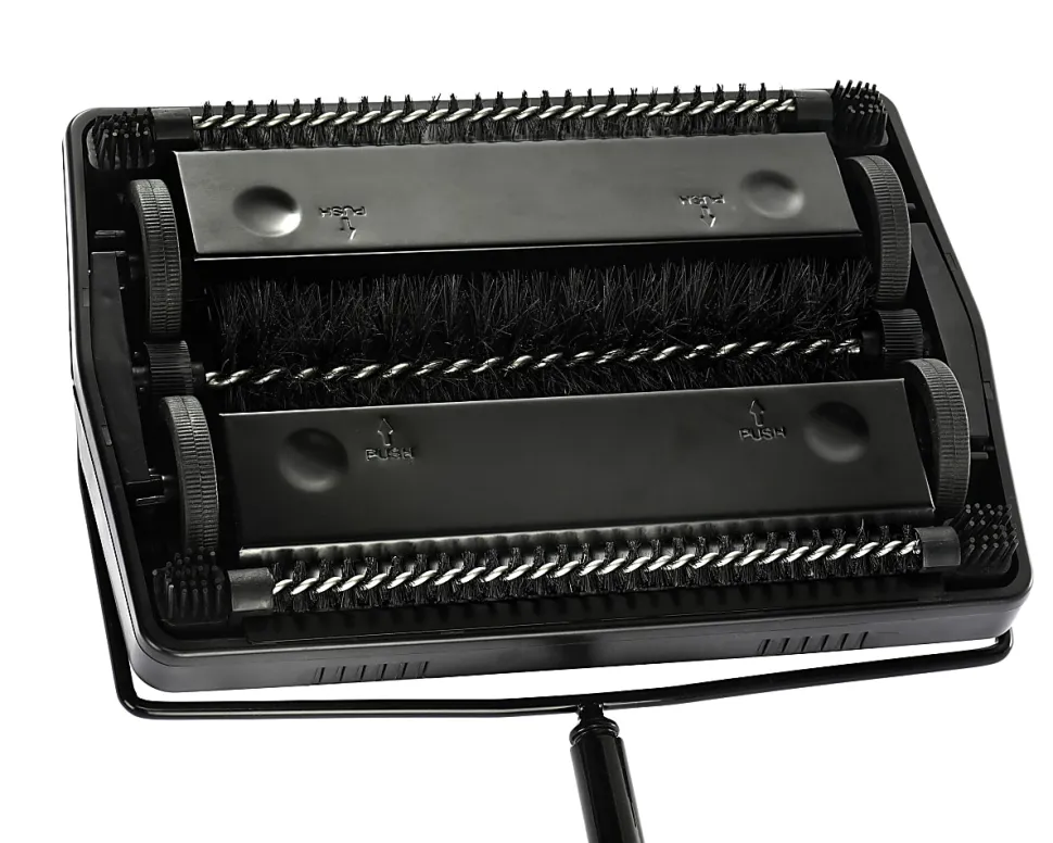 Alpine Manual Triple Brush Floor And Carpet Sweepers, Black, Pack Of 2 Sweepers