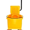 Alpine PVC Mop Bucket And Side Press Wringer, 36 Qt, Yellow