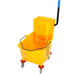 Alpine PVC Mop Bucket And Side Press Wringer, 36 Qt, Yellow