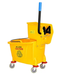 Alpine PVC Mop Bucket And Side Press Wringer, 36 Qt, Yellow
