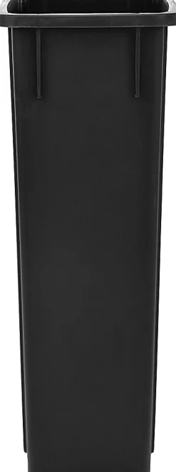 Alpine Rectangular Polypropylene Slim Trash Can, 23 Gallons, Black