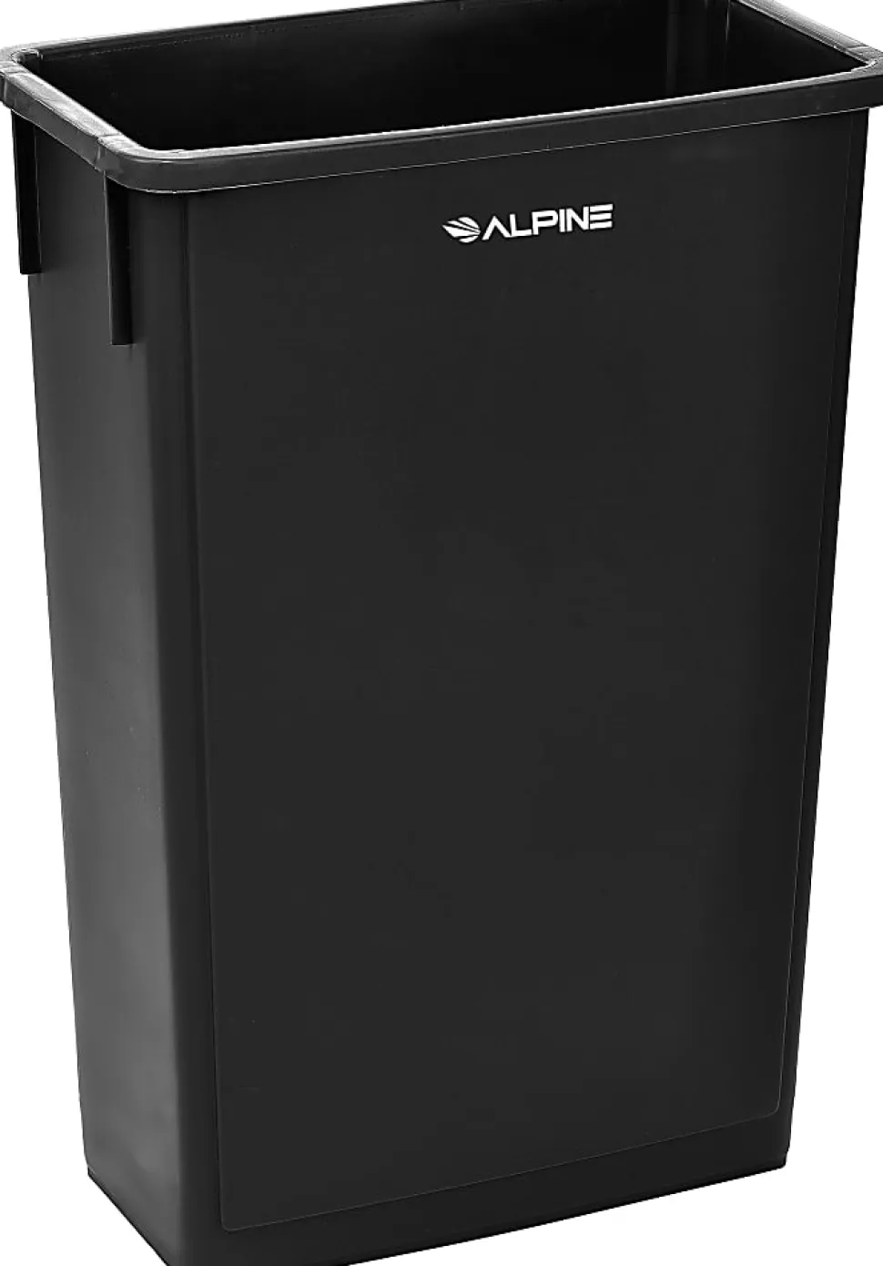 Alpine Rectangular Polypropylene Slim Trash Can, 23 Gallons, Black