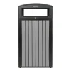 Alpine Slatted Plastic Panel Outdoor Trash Can, 40 Gallon, 40-15/16”H x 21-5/16”W x 21-5/16”D, Gray