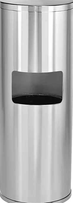 Alpine Stainless-Steel Gym Wet Wipe Dispenser With Built-In Trash Can, 36"H x 13"W x 13"D