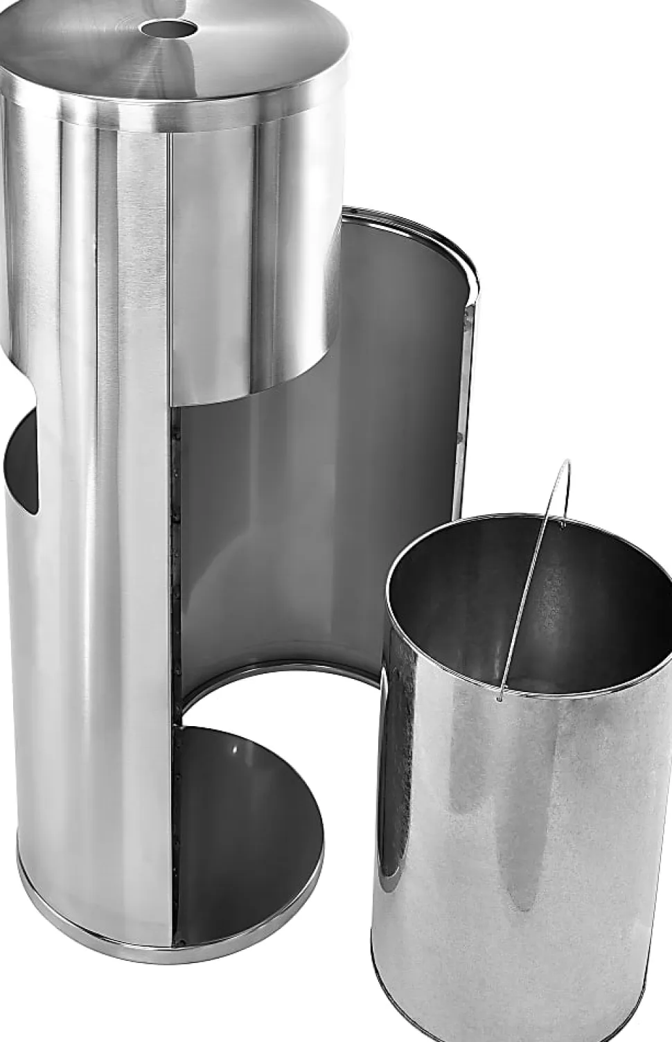Alpine Stainless-Steel Gym Wet Wipe Dispenser With Built-In Trash Can, 36"H x 13"W x 13"D