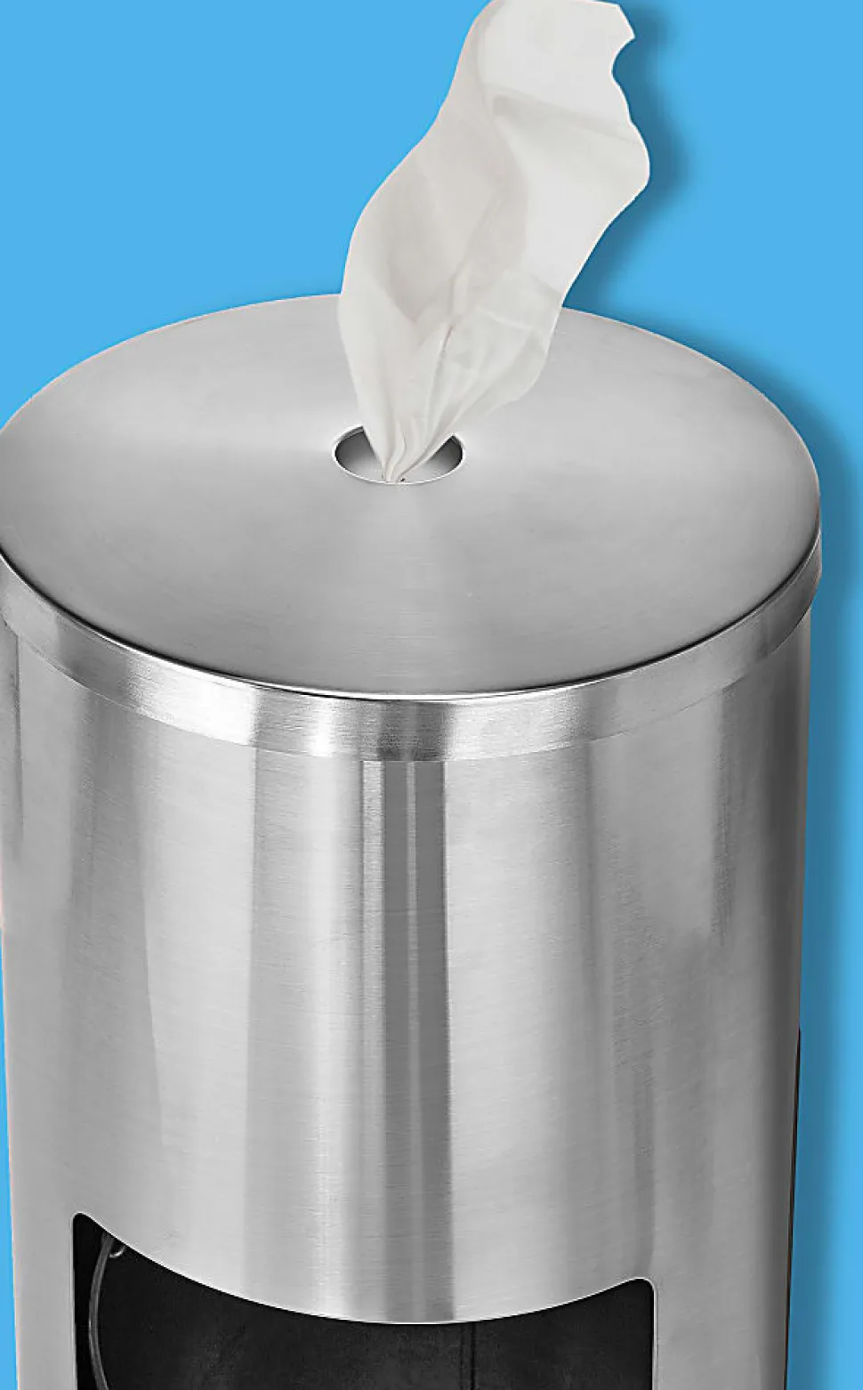 Alpine Stainless-Steel Gym Wet Wipe Dispenser With Built-In Trash Can, 36"H x 13"W x 13"D