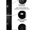 Alpine 2-Tier Steel Lockers, 72”H x 12”W x 12”D, Black, Set Of 4 Lockers