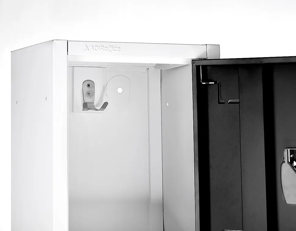 Alpine 2-Tier Steel Lockers, 72”H x 12”W x 12”D, Black, Set Of 4 Lockers