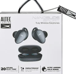 Altec Lansing NanoBuds Sport IPX4 Truly Wireless Earbuds, Gray
