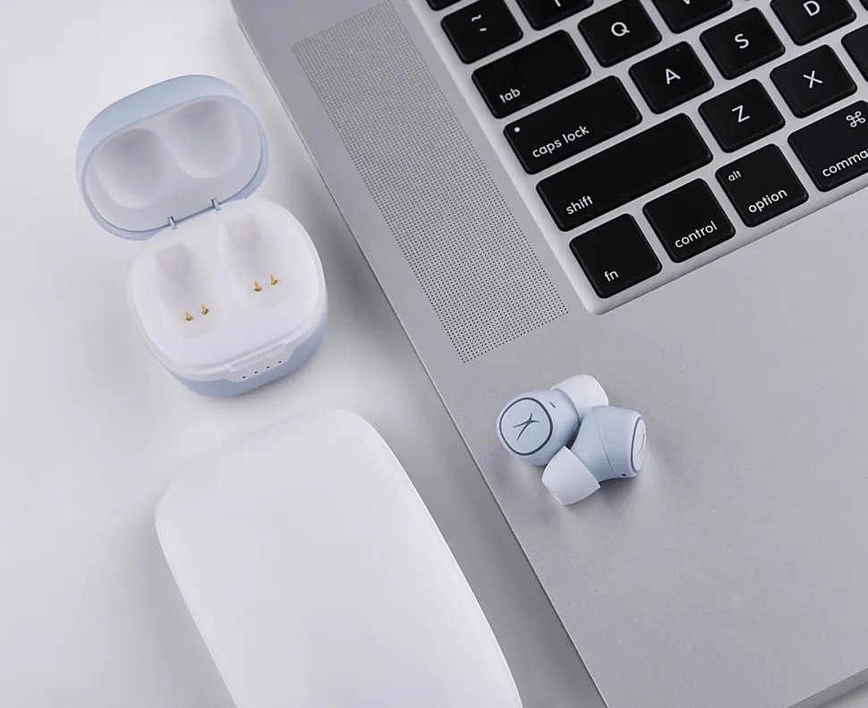 Altec Lansing NanoBuds 2.0 Truly Wireless Earbuds, Light Blue