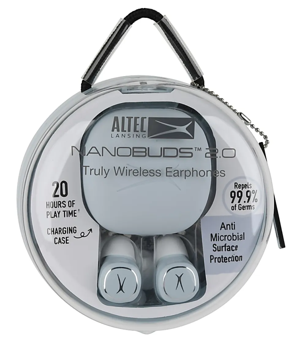 Altec Lansing NanoBuds 2.0 Truly Wireless Earbuds, Light Blue