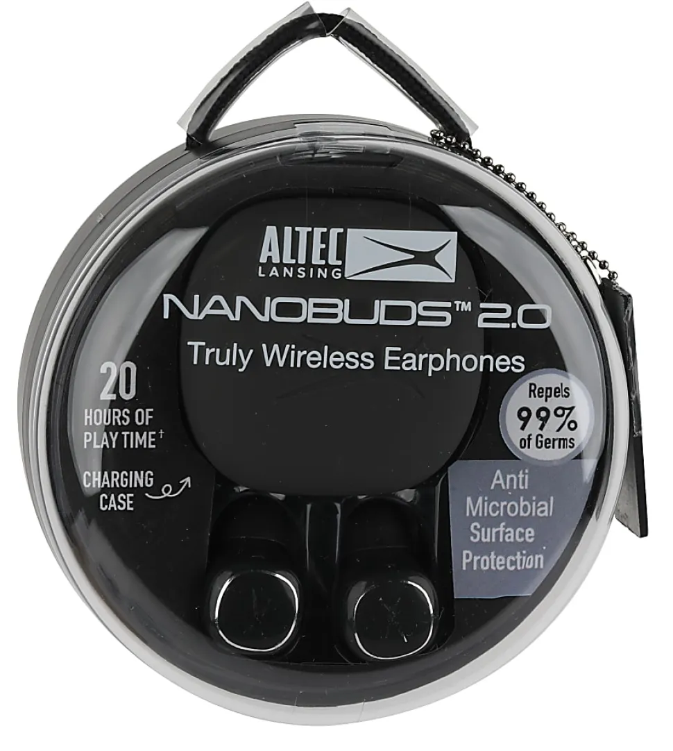 Altec Lansing NanoBuds 2.0 Truly Wireless Earbuds, Gray