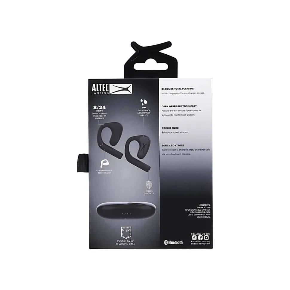 Altec Lansing Sport Active OWS Earbuds, Black, MZX1020
