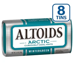Altoids® Curiously Strong Mints, Arctic Wintergreen, 1.2 Oz, Pack Of 8 Tins