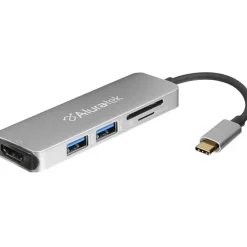 Aluratek USB Type-C Multimedia Hub and Card Reader with HDMI - for Notebook, Tablet PC, Desktop PC - USB Type C - 3 x USB Ports - HDMI - Wired