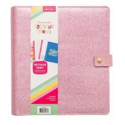 American Crafts Damask Love Colorfun Planner, 8-1/2" x 9-1/2", Pink Glitter, 356266