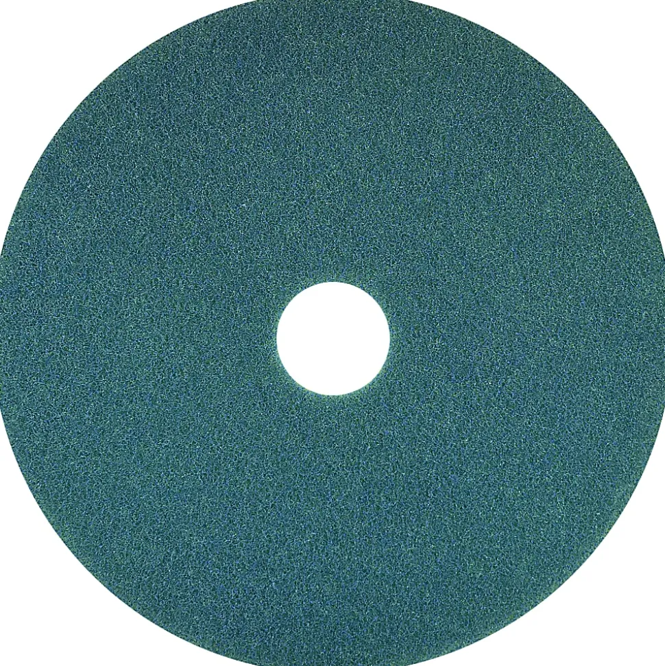 Americo® SmartScrub™ Scrub & Shine Floor Pad, 20" Diameter, Azure Blue/Yellow, Box Of 5