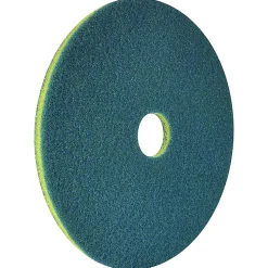 Americo® SmartScrub™ Scrub & Shine Floor Pad, 20" Diameter, Azure Blue/Yellow, Box Of 5