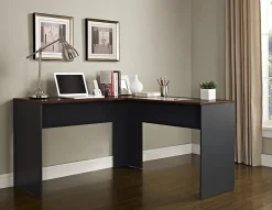 Ameriwood™ Home The Works 52"W L-Shaped Corner Desk, Cherry/Gray