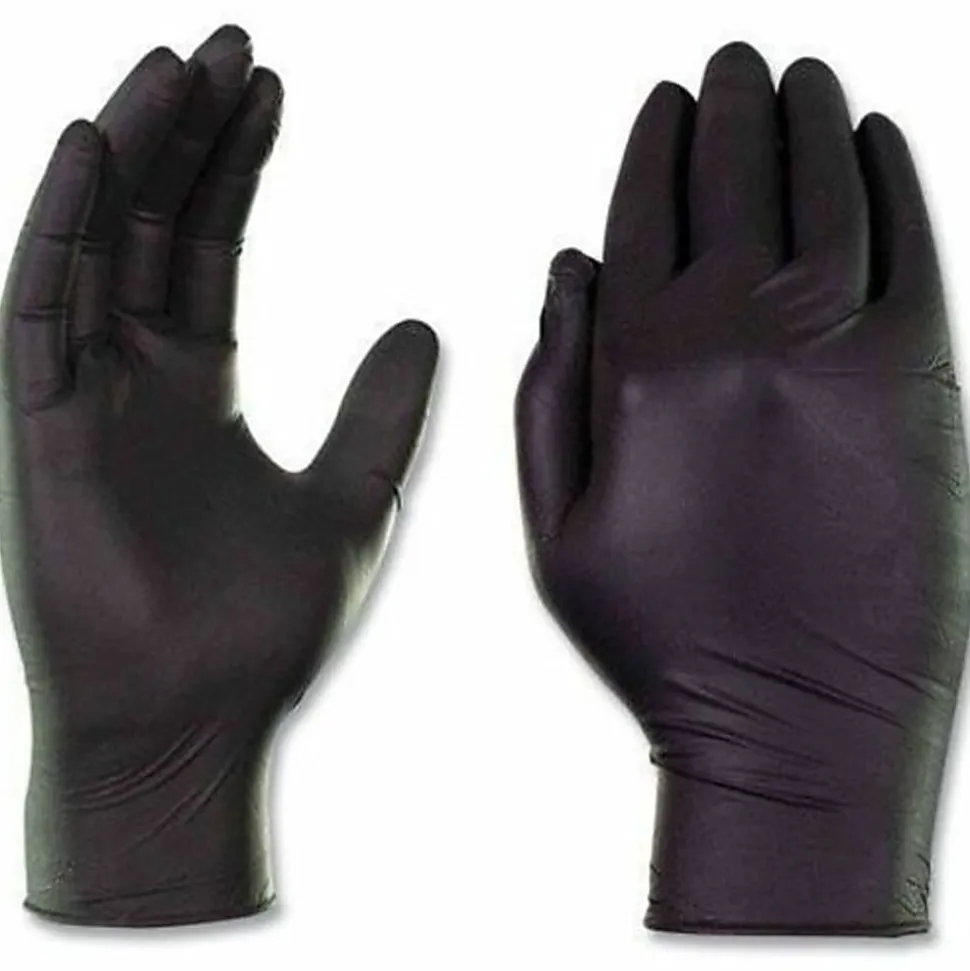 AMMEX Professional Black Nitrile Powder Free Exam Large Gloves