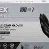 Ammex Professional Powder-Free Exam-Grade Nitrile Gloves, Medium, Black, Box Of 100 Gloves