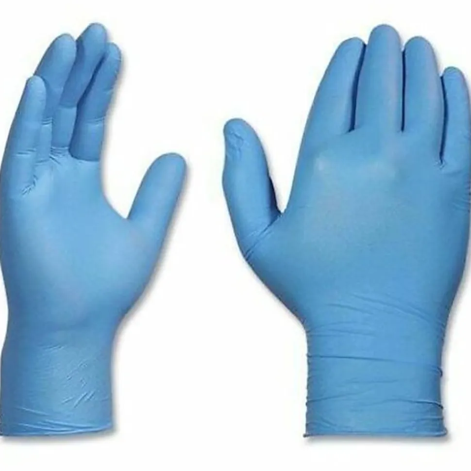 Ammex Professional Powder-Free Exam-Grade Nitrile Gloves, Large, Blue, Box Of 100 Gloves