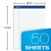 Ampad Basic Micro Perforated Writing Pads, 50 Sheets, Stapled, Wide Ruled, 8 1/2" x 11 3/4", White Paper, Pack Of 12