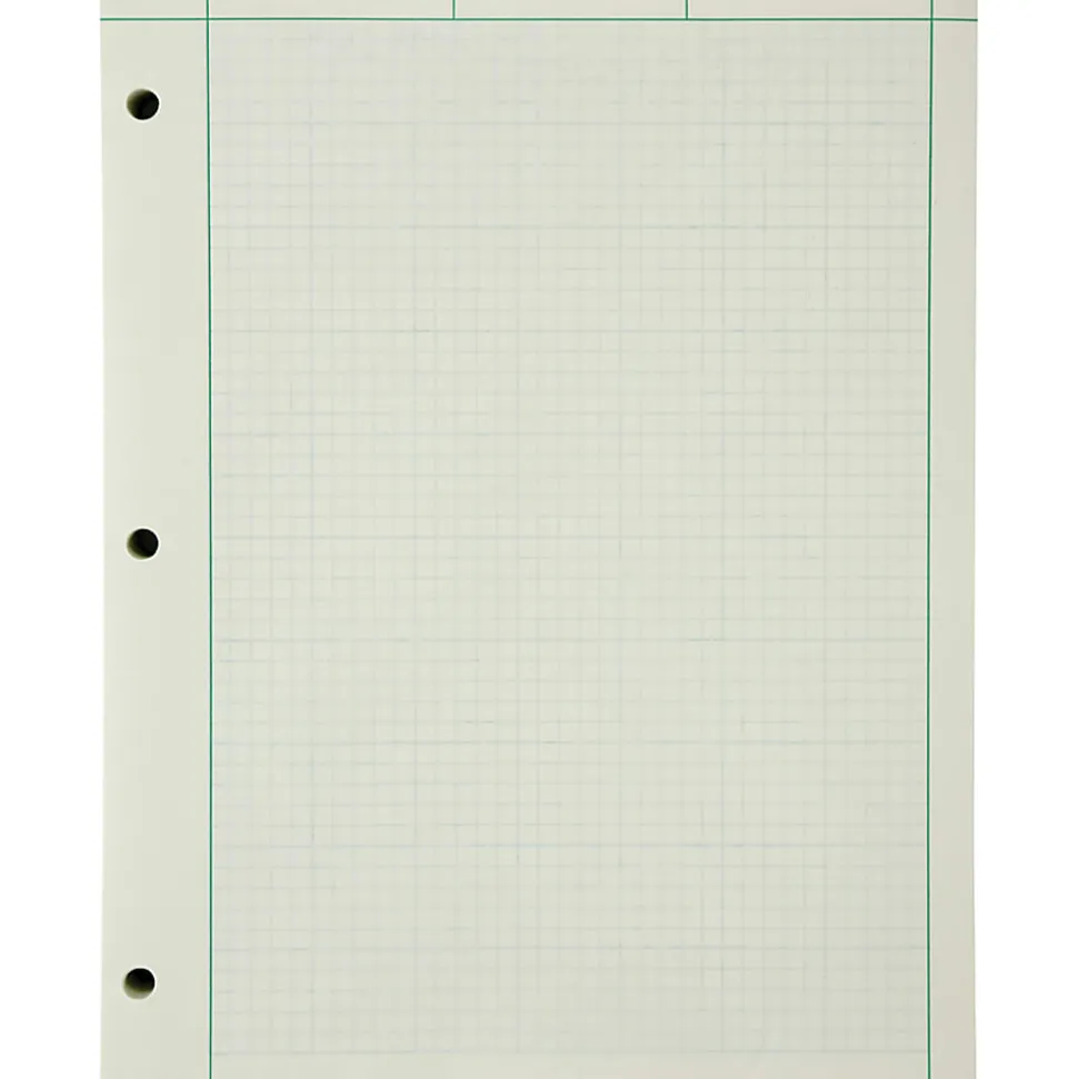 Ampad® Green Tint Engineer's Quadrille Pad, 8 1/2" x 11", Quadrille Ruled, 200 Sheets, Green