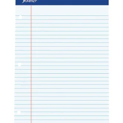 AmpadĀ® Perforated 3-Hole Punched Dual Writing Pad, Legal Wide Rule, 8 1/2" x 11 3/4", White, 100 Sheets