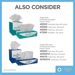 Angel Soft Professional Series® 2-Ply Facial Tissue, Flat Box, White, 10% Recycled Fiber, 30 Boxes Per Case, 100 Sheets Per Box