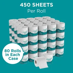 Angel Soft Professional Series® 2-Ply Embossed Toilet Paper, 20% Recycled Fiber, 80 Rolls per Case, 450 Sheets per Roll
