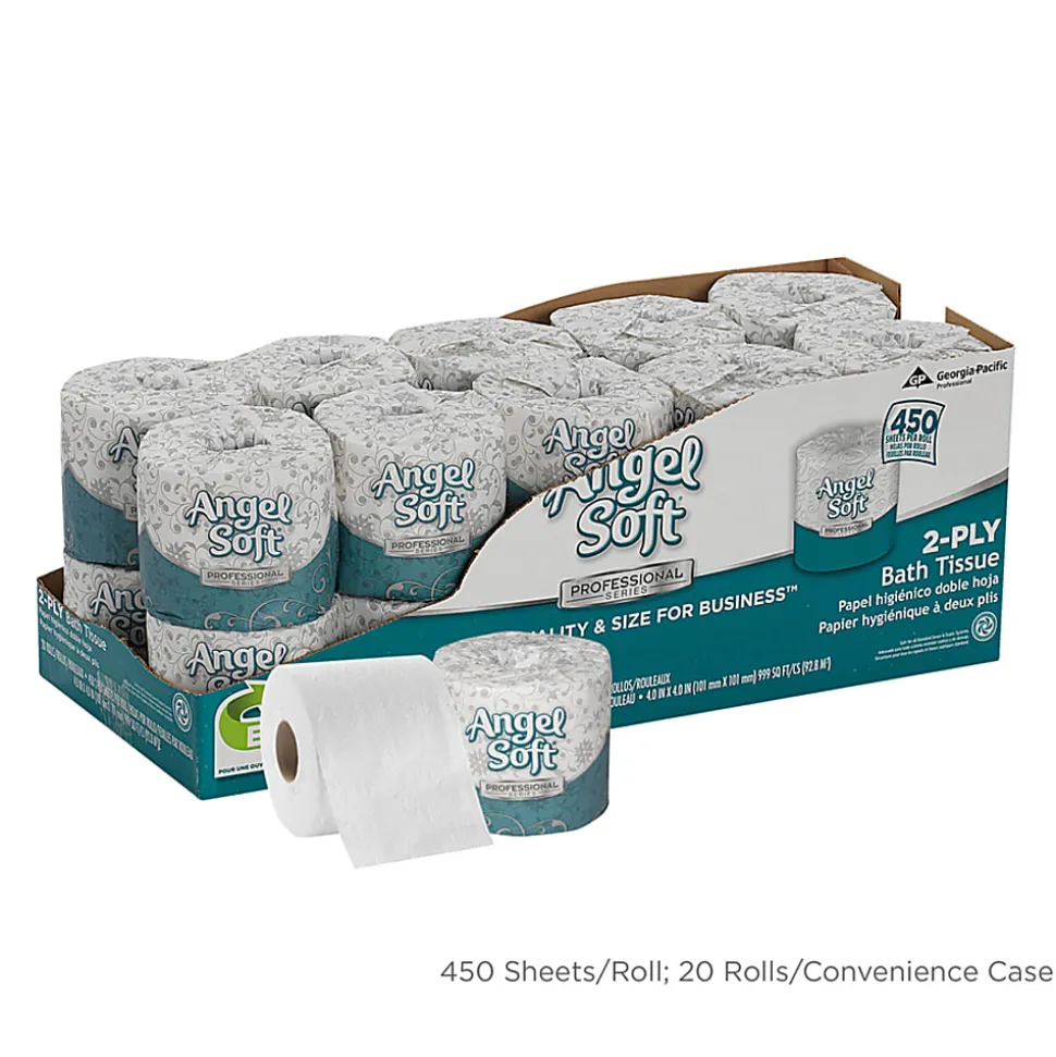 Angel Soft® Professional Series® by GP PRO Premium 2-Ply Toilet Paper, 450 Sheets Per Roll, Pack Of 20 Rolls