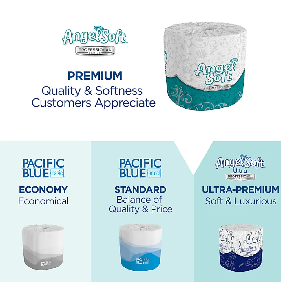 Angel Soft Professional Series® 2-Ply Embossed Toilet Paper, 40 Rolls per Case, 450 Sheets per Roll