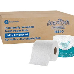 Angel Soft Professional Series® 2-Ply Embossed Toilet Paper, 40 Rolls per Case, 450 Sheets per Roll