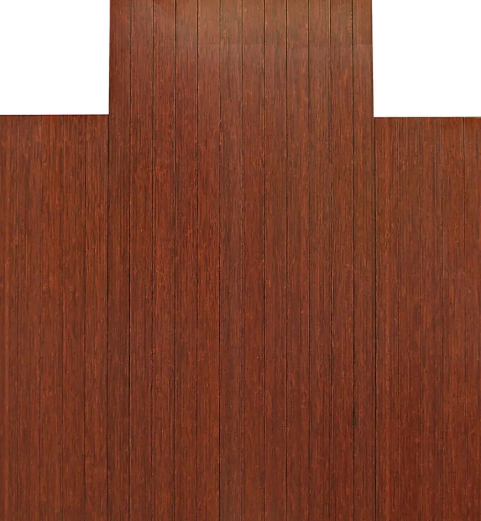 Anji Mountain Bamboo Roll-Up Chair Mat, 44" x 52", 1/4"-Thick, 9 1/4" Tongue, Dark Cherry