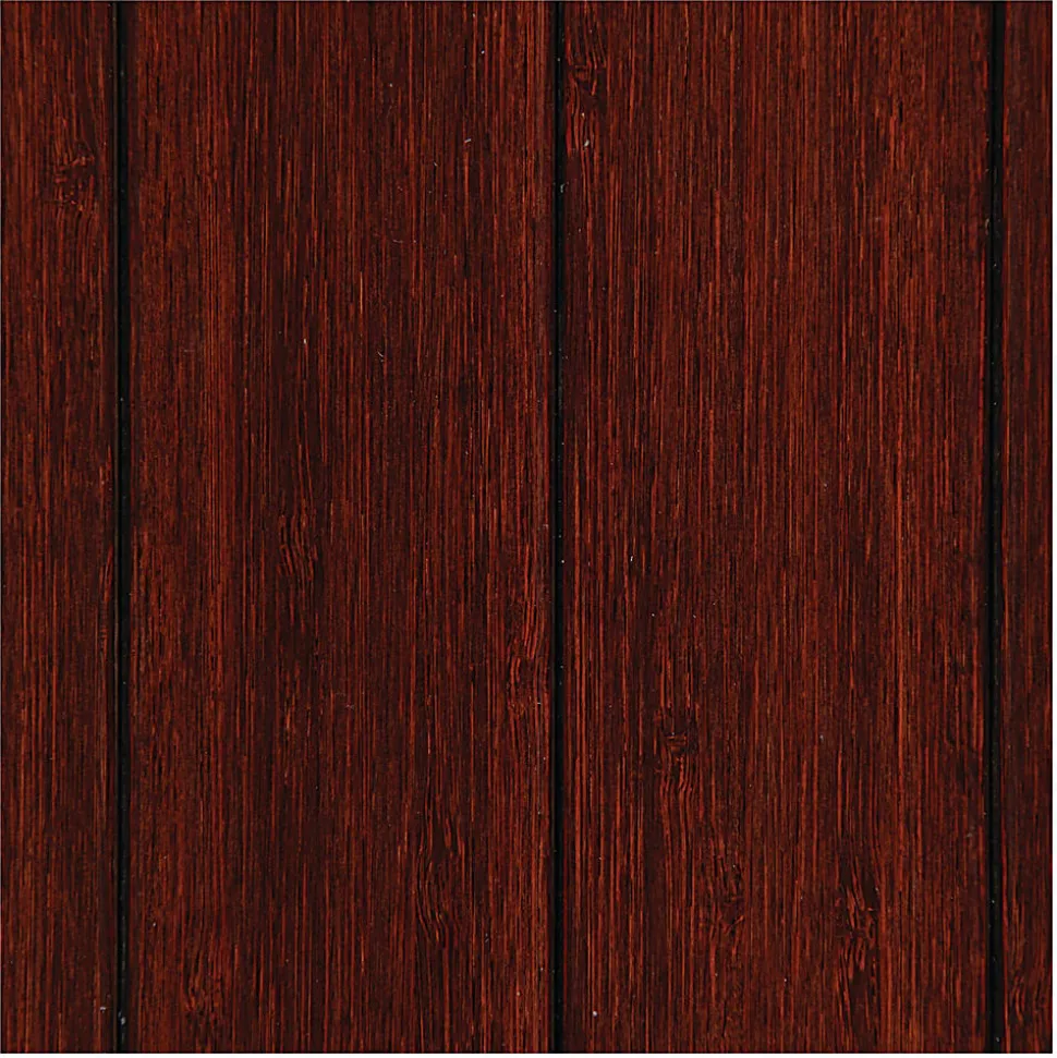 Anji Mountain Bamboo Roll-Up Chair Mat, 44" x 52", 1/4"-Thick, 9 1/4" Tongue, Dark Cherry