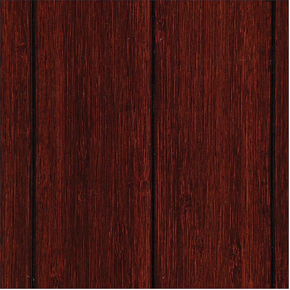 Anji Mountain Bamboo Roll-Up Chair Mat, 48" x 42", 1/4"-Thick, Dark Cherry