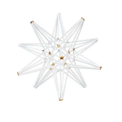 Anji Mountain Decorative Small Star, 4"H x 4"W x 4”D, White