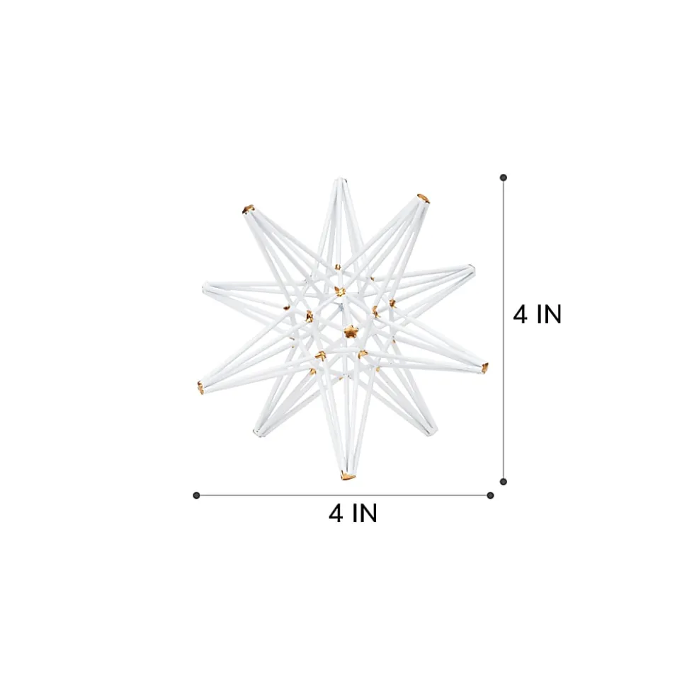 Anji Mountain Decorative Small Star, 4"H x 4"W x 4”D, White