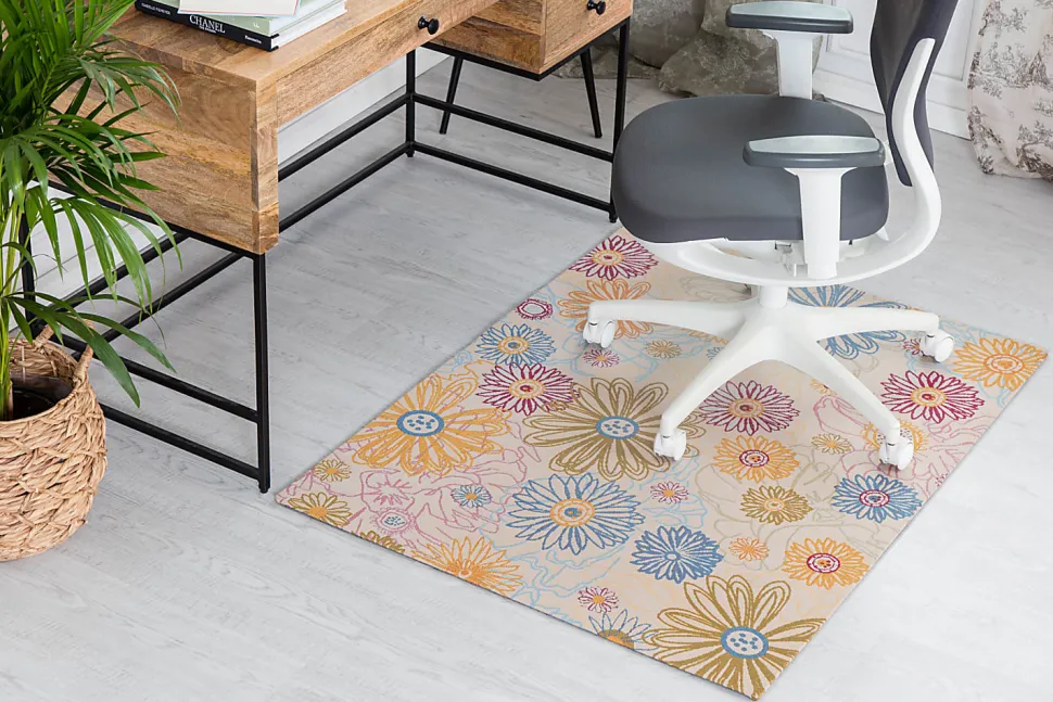 Anji Mountain Keukenhof Rug’d Chair Mat, 1/4"H x 36”W x 48”D, Multicolor