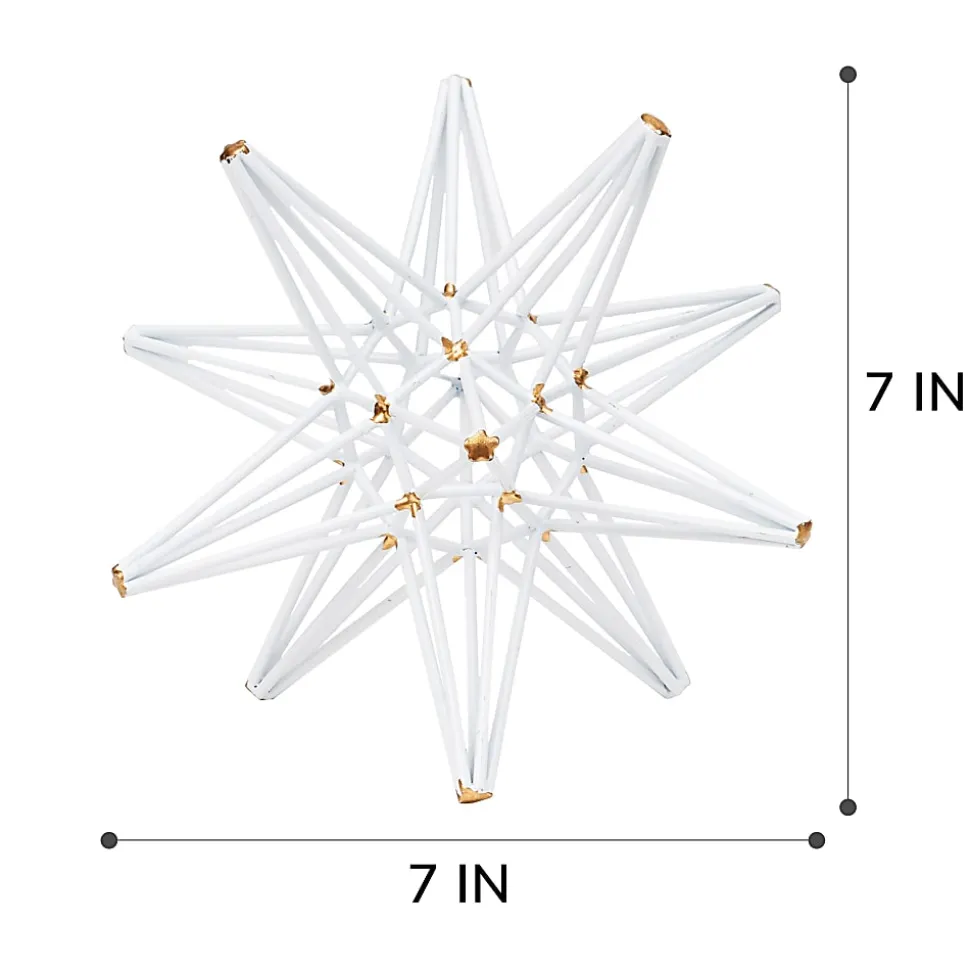 Anji Mountain Large Star, 7"H x 7"W x 7”D, White