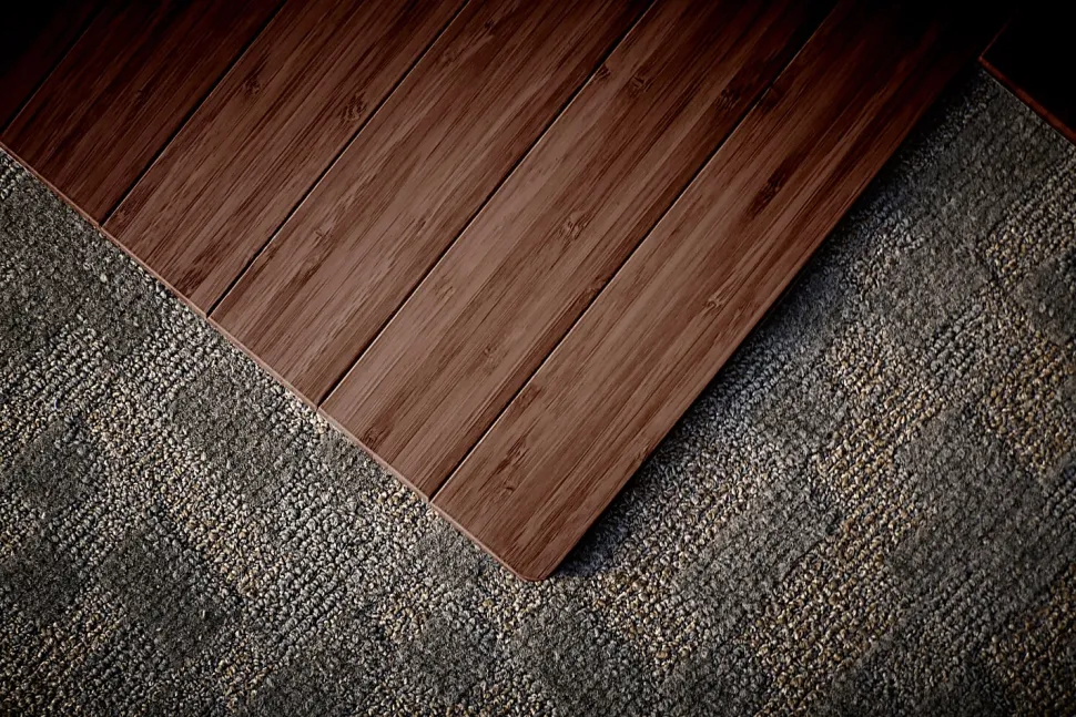 Anji Mountain Roll-Up Chair Mat, Rectangular, 42" x 48", Walnut