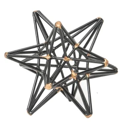Anji Mountain Small Star, 4"H x 4"W x 4”D, Black
