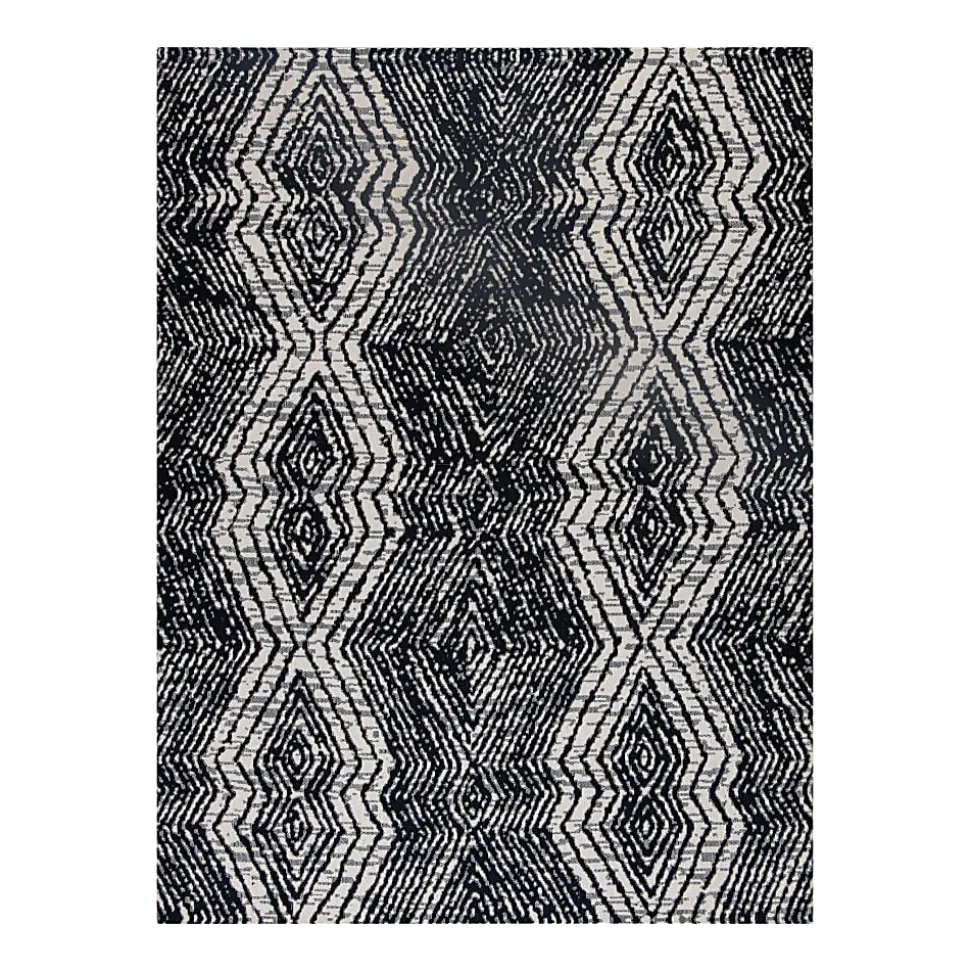 Anji Mountain Smiljan Rug’d Chair Mat, 1/4"H x 36”W x 48”D, Black/White