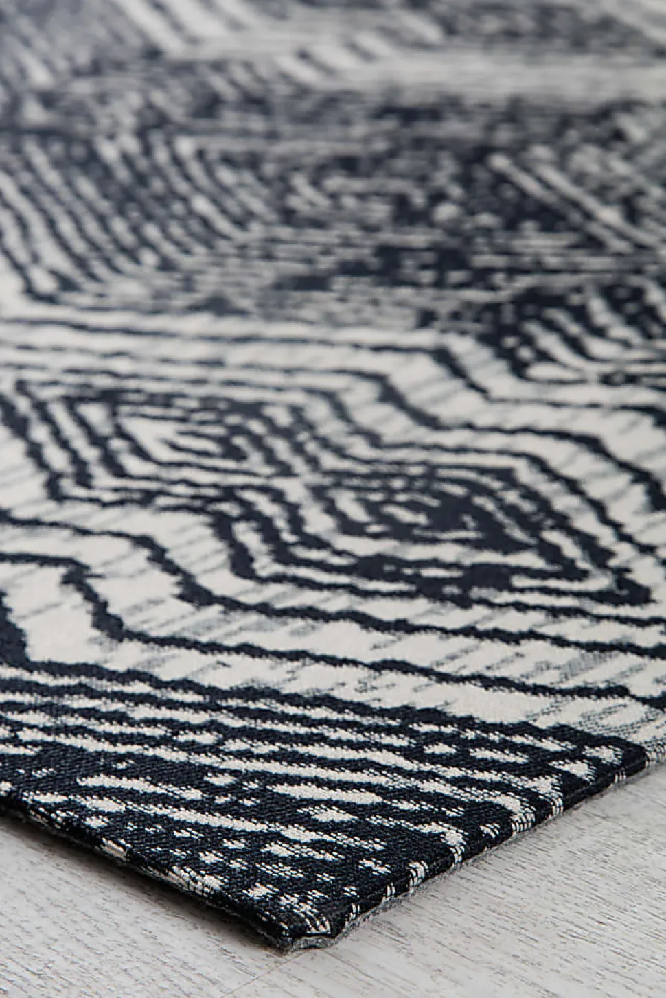 Anji Mountain Smiljan Rug’d Chair Mat, 1/4"H x 36”W x 48”D, Black/White